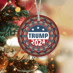 Donald Trump Ceramic Ornament, Holiday Decoration, Gift for Trump Lover - Circle, Star, Heart, Oval Shapes