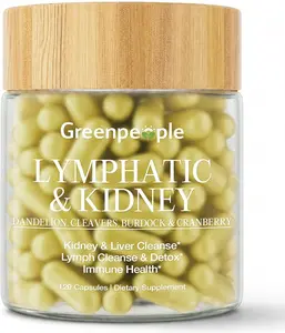 GREENPEOPLE Cleavers & Dandelion Herbal Supplement - Lymphatic Support, Fluid Balance & Immune Support, Plant-Based Formula, Gluten-Free, 120 Capsules (60-Day Supply)