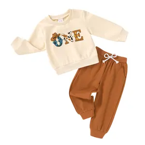 Toddler Baby Boy Clothes Fall Winter Outfits 1st 2nd 3rd Birthday Boy Outfit Sweatshirt Sweat Pants Set Sweatsuit