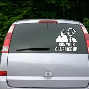 American Hero Decal - IRAN your gas prices up vynal sticker, 651 vinyl, durable, professional finish, personalization accessory