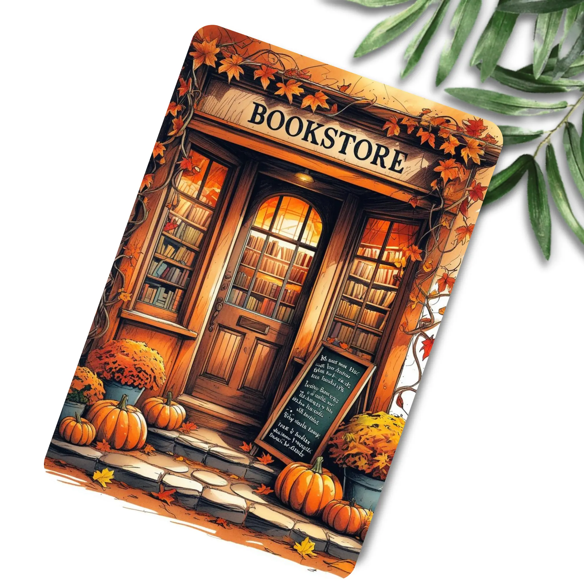 Pumpkins and Leaves Bookstore Insert for Clear Case | Bookish Accessories Customize Laptop