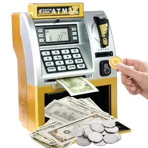 ATM Piggy Bank Toy for Kids with Debit Card, Bill Feeder, Coin Recognition & Automatic Balance Calculation, Perfect Gift for Teens