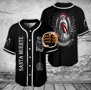 Santa Muer.te Baseball Jersey, Gift San.ta Muer.te Mexcico Jersey for Men and Women, Baseball Jersey Style