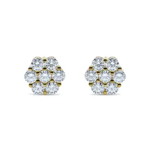 12mm Luxurious Cluster Earrings VVS1 Lab Stones