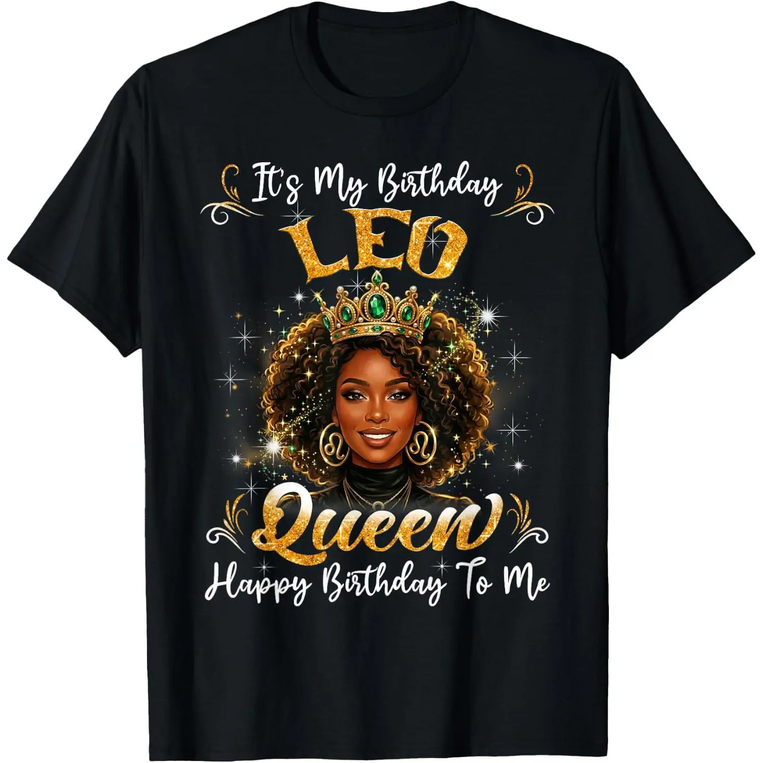 100%cotton It's My Birthday Leo Queen Women Girl Zodiac Sign T-Shirt