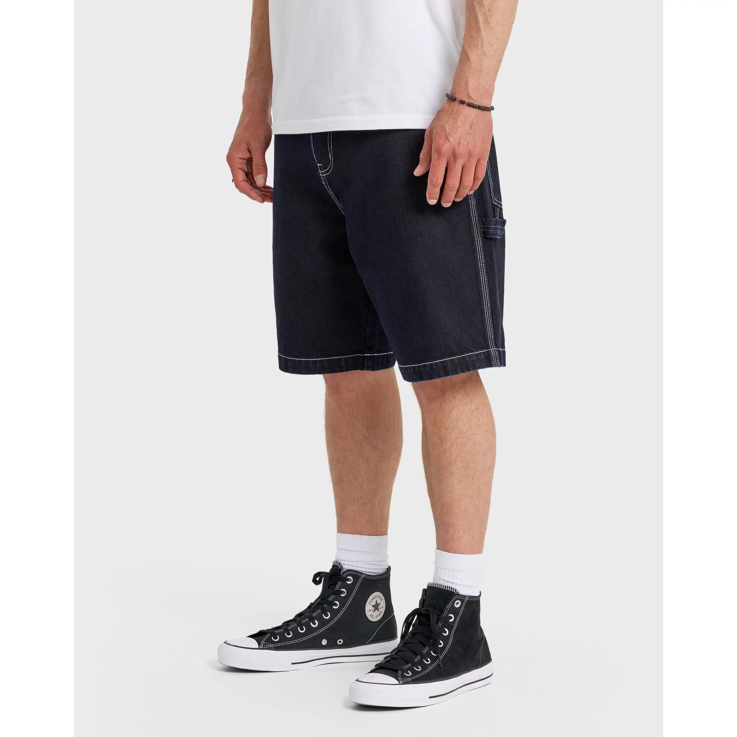 Quiksilver | Carpenter Baggy 21" Denim Shorts | Men's 100% Cotton Signature Logo Full-Zip | Everyday Wear & Casual Streetwear Fabric Menswear