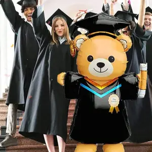 2pcs Kumozawa 61.2" Giant Graduation Bear Balloon, 2026 Grad Party Decor, Photo Prop, Graduation Decoration, Perfect for Graduation Celebrations