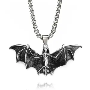 HN069:Hip-Hop Style Necklace,Vampire Bat of Balkan Pendent Necklace For Women And Men Gothic Jewelry Black Cultural Jewelry