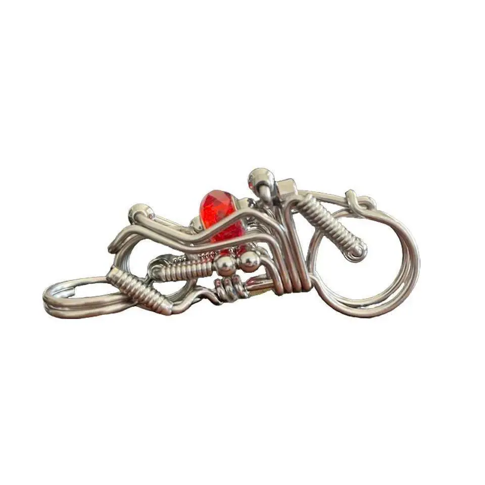 304 Stainless Steel Keychains Bending Motor Shape, Handmade Keychains