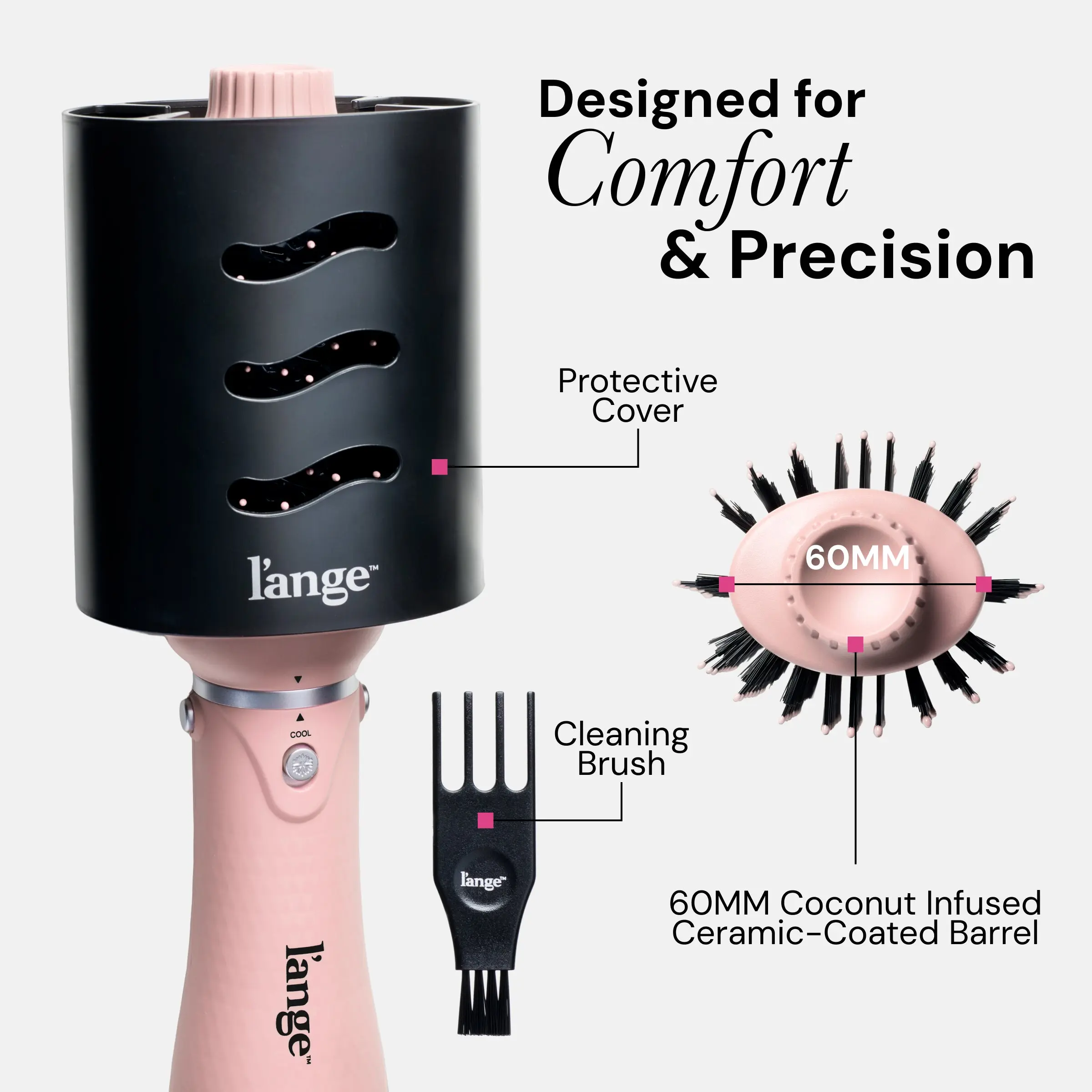 L'ANGE HAIR - VolumeBoost 60mm 2-in-1 Ceramic Volumizing Brush L'ANGE HAIR - VolumeBoost 60mm 2-in-1 Ceramic Volumizing Brush