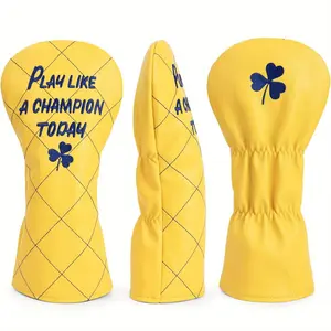 Golf Club Head Covers Premium pu Leather Golf Driver Covers with Number Tags Golf Driver Headcover Like A Champion Creative Christmas Gifts For Golf Accessories