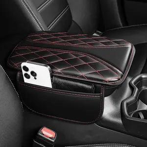 General Motors Center Console Cover Waterproof Armrest Cover Upgraded Faux Leather Car Armrest Cover with 2 Storage Bags Anti-Scratch Wear-Resistant Waterproof Car Armrest Cushion Protector for GM Vehicles SUV Truck Sedan