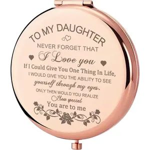 Daughter Gifts from Mom, Rose Gold Daughters Compact Mirror, Birthday Gifts for Daughter from Mother, Graduation Wedding Anniversary Christmas