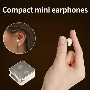 H.L.WALK-D Smallest Invisible Mini Earbuds Wireless Bluetooth, Low Profile Micro Tiny Discreet Hidden Earbuds for Work, Small Headphones, Invisible Sleep Wireless Earphone for Small Ear Canals