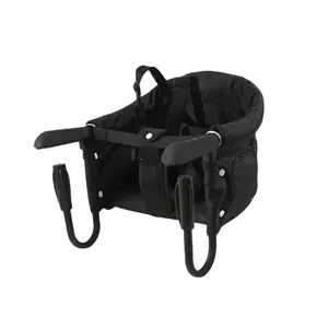 Virplik Hook on High Chair Portable Foldable High Chair for Babies 6-36 Months Black Sturdy Aluminum Alloy Clamp Water-Resistant 3-Point Safety Harness carry bag