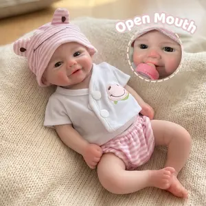 Otarddolls 13Inch / 33cm Open Mouth & Washable Lovely Reborn Silicone Baby Girl Doll Vivienne With Visible Veins Handmade Painted Skin Lifelike Newborn Baby Dolls Perfect Gifts For Birthday & Festival