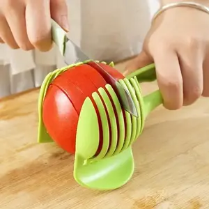 Lemon Tomato Food Tongs, Manual Fruit Tool, Round Fruit & Vegetable Cutting Holder, Handy Uncharged Kitchen Gadget
