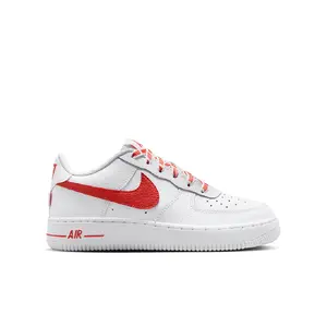 Youth Nike Force 1 Low Js White/Picante Red-White (IR0270 102) (GS)