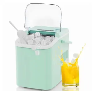 Countertop Ice Maker, 9 Bullet Ice Cubes in 6 Mins, 26lbs/24H, w/ Scoop & Basket, Green