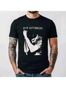 Joy Division Band T-shirt Ian Curtis unknown fun post punk new wave alternative rock noise closer to Shoegaze faded short sleeved shirt suitable for both men and women