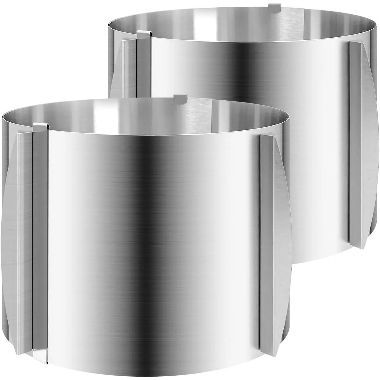 2 count 6-12 Inch Adjustable Cake Mold Ring, 5.91'' High, 6 to 12'' Adjustable Cake Ring Cake Baking Supplies Baking Rings Round Stainless Steel Bakeware Tools with Scaling DIY Baking Mold Tool