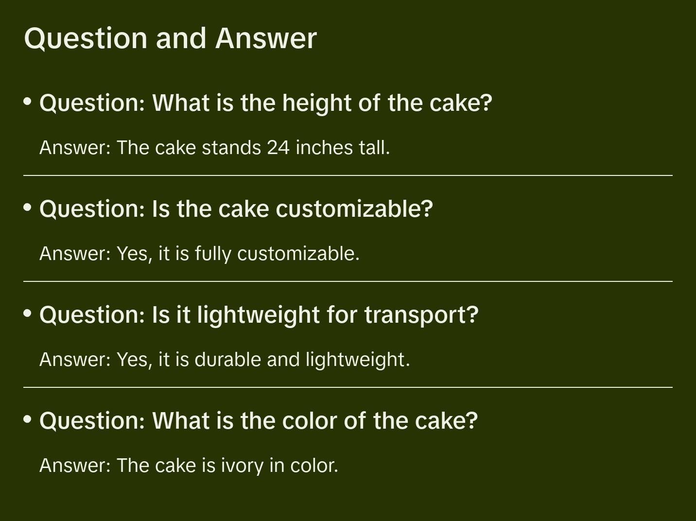 FromJennWithLove 4 Tier Fake Cake for Weddings & Events, Ivory, Smooth Texture, Customizable