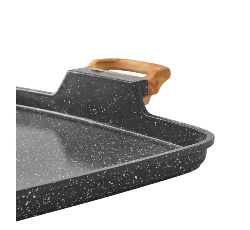 Prairie Signature Cast Aluminum Double Griddle, Charcoal Speckle Prairie Signature Cast Aluminum Double Griddle, Charcoal Speckle