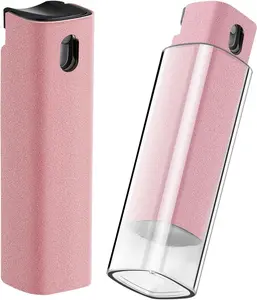 Screen Cleaner, All-In-One Spray & Wipe Cleaner, with Transparent Protective Shell for All Phones, Laptop and Tablet Screens (Pink) YTT