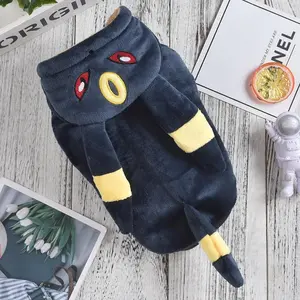 Black Halloween Costume For Small Medium Dogs Pet Hoodie Fleece Thick Warm Autumn Winter French Bulldog Dachshund Garment