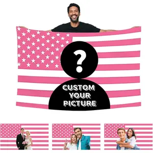 Custom Pink America Flag 30x40 inch Personalized Flags Design Your Image Funny Tapestry Poster For Decorate Clubs tapestry
