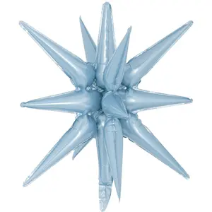 Decochamp Starburst Light Blue 3D Foil Balloon - 22" in.