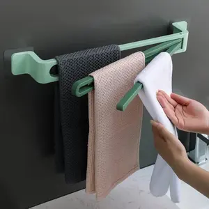 Towel Bar Hand Towel Holder Wall Mounted Storage Shelf Towel Ladder for Bathroom Kitchen Waterproof