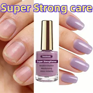 2pcs 4-in-1 Nail Hardener | Extra Strong Nail Polish Hardener for Weak Nails | Clear Nail Concealer Base Coat Polish, Sheer Ridge Filler | Nail Oil for Stops Splits, Chips, Cracks & Damaged and Thin Nails | TRENDREADY, Keratin, Hyaluronic Acid