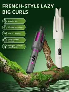 Automatic curling iron with an ultra-large barrel body, equipped with 4 temperature control modes; smart sensor curling device that automatically shuts off when there is hesitation or tangling.