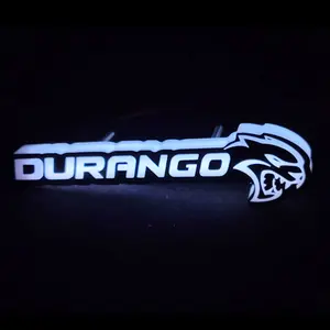 Durango Flow Series Hellcat LED Badge - Vibrant Multicolor Bluetooth App Control RGBW Modes Weather Resistant Easy Install