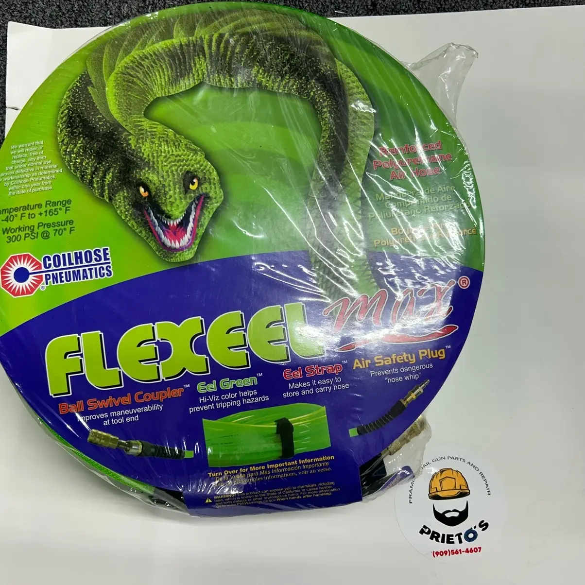 Coilhose flexeel max 1/4”x100’ green Coilhose flexeel max 1/4”x100’ green