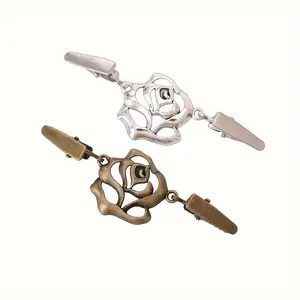 Vintage Rose Brooch Clip Multi-Functional Scarf Clip Cardigan Clip
