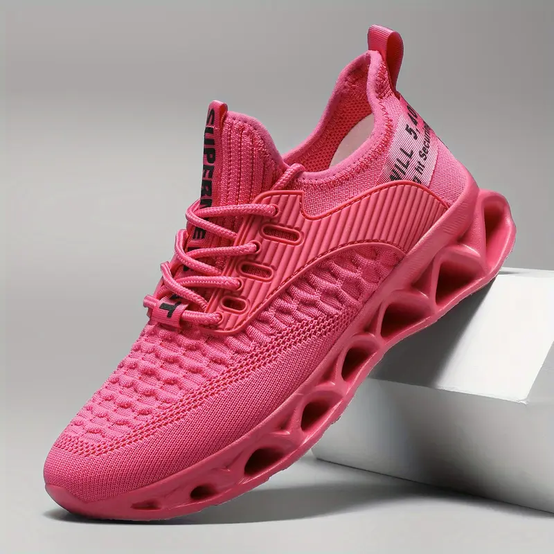 Men\'s Hot Pink Knit Running Sneakers s-l400.jpg main image 3