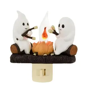 Halloween Ghost Campfire Fire Marshmallow Night Light Flickering Nightlight Gift