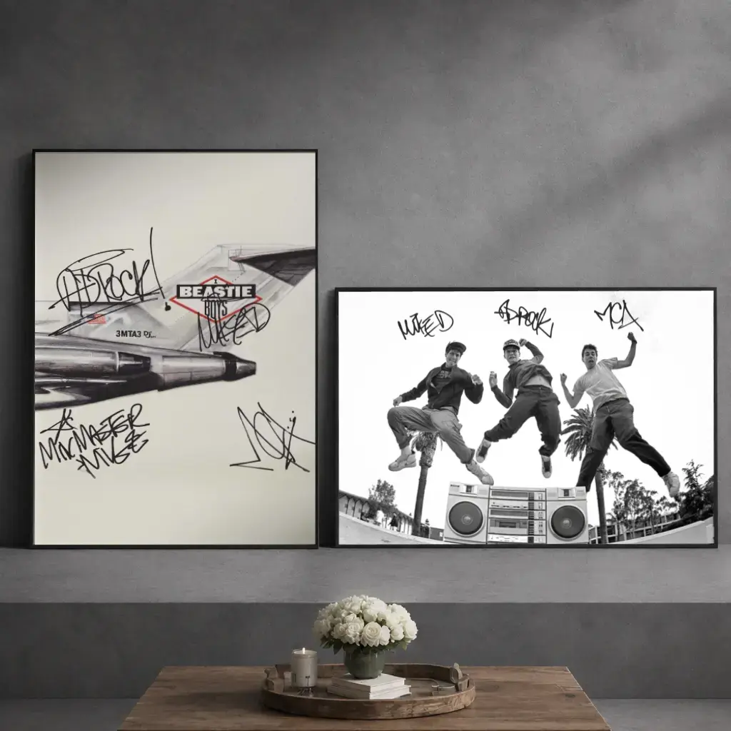 Beastie Boys Licensed to Ill Poster, Mike D Ad-Rock MCA Wall Art, Vintage Hip Hop Album Cover Print, Rap Music Room Decor, Fan Gift, Made In USA