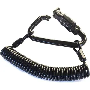 Motorcycle Helmet Lock & Cable, Heavy Duty Universal Combination Lock Cable Caribeaner Lock Motorcycle Security PIN Locking Chain for Bike Helmet, Jacket, Cabinets & Luggage