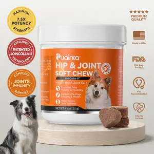 Hip & Joint Support-PUAINTA Vet Formula JoinColla-II for Dogs- Collagen, Glucosamine, Chondroitin, MSM & Turmeric Soft Chews for Small, Medium & Large Breeds, Supporting Mobility, Cartilage Health & an Active Lifestyle