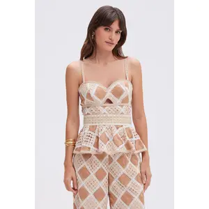 BOSSA CROCHET PEPLUM TOP