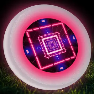 Outdoors & sports 49LEDs Glow Flying Disc - Rechargeable Light Up Disc Toy with 3 Smart Modes, 175g Professional Design for Beach/Camping/Backyard Night Games
