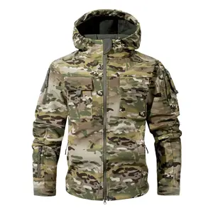 Men’s Camouflage Trench Coat Jacket – Warm, Thick Outdoor Hooded Overcoat for Cold Weather, Polyester Fiber, Loose Fit, Zipper Closure, Camouflage Pattern, Machine Washable, Casual Long-Sleeve Winter Jacket