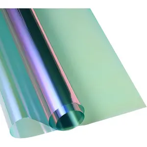 Car Window Tint Film 19.7 in x 9.84 FT, Windshield Heat Control UV Blocking Sun Protection Anti-Glare Privacy Film VLT 65% Chameleon Purple Blue Red