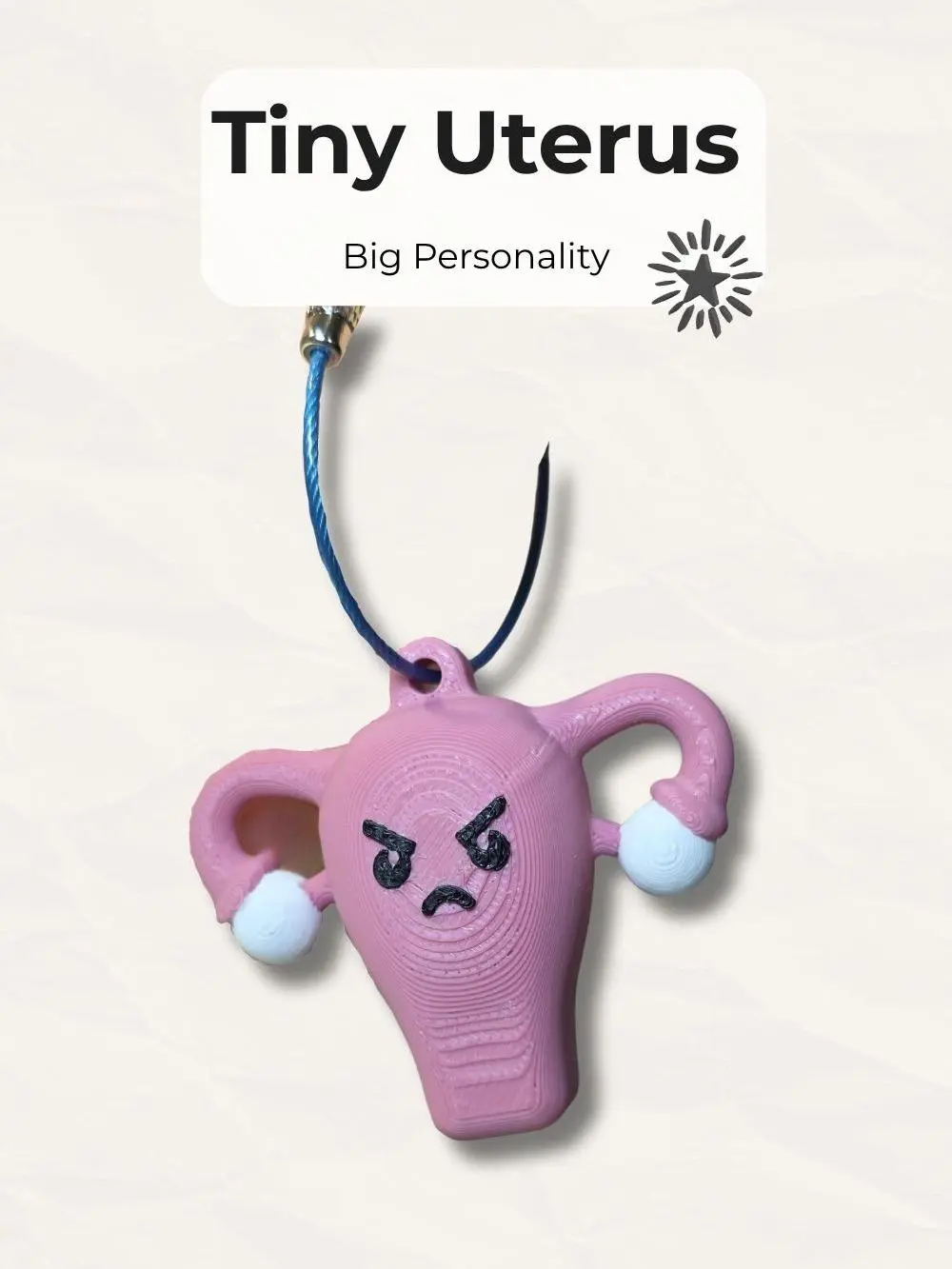 Angry Uterus Keychain | OBGYN Gift | Nurse Gift | Medical Student Gift | Funny Anatomy Keychain | Sonographer Gift | Women’s Health Gift