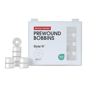 PooLin Richword Style A Prewound Plastic Side Embroidery Bobbins for Sewing & Embroidery Machines