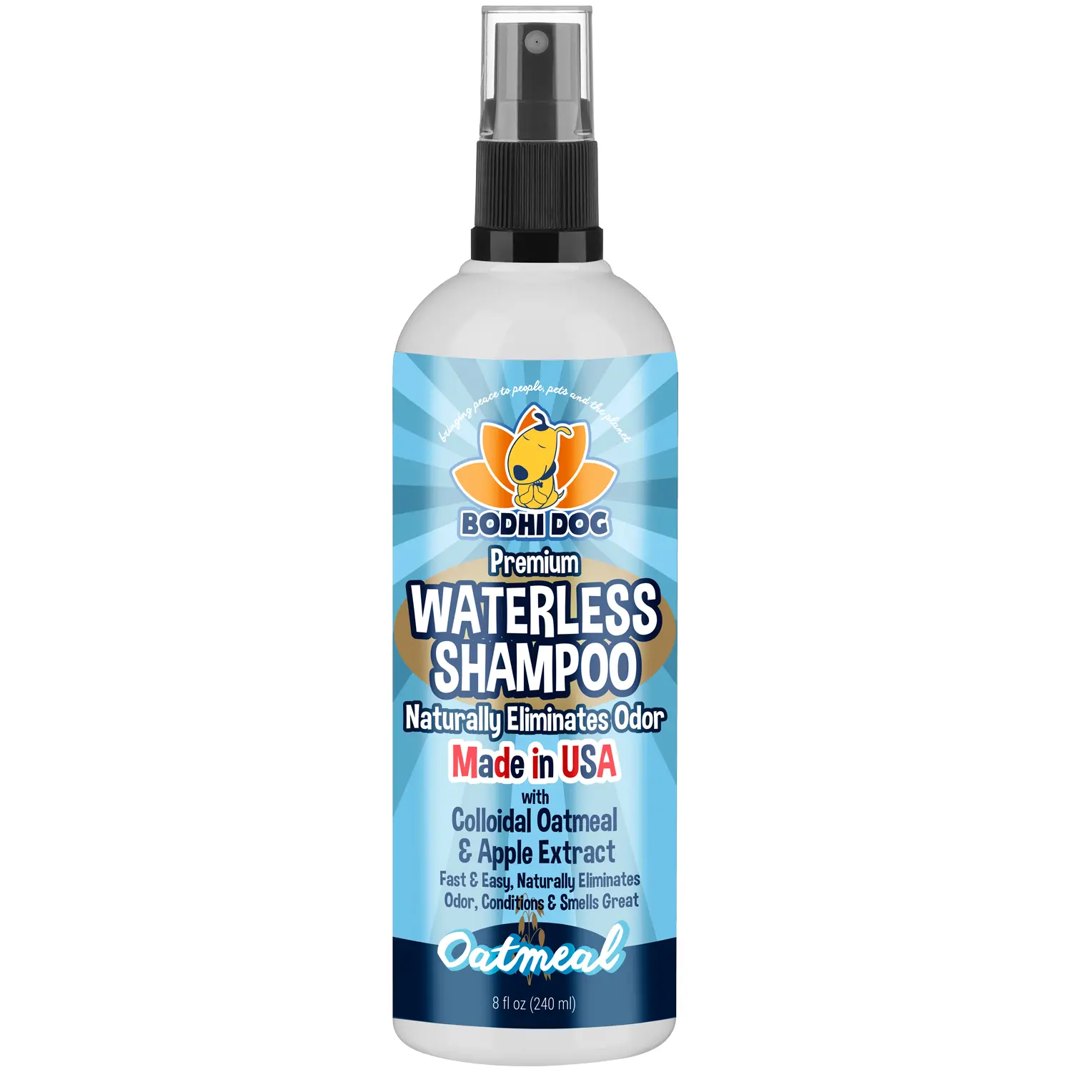 Waterless Shampoo - Natural Dry Shampoo for Dogs & Cats - Neutralizes Odor - Made with Oatmeal & Apple Extract - Made in USA by Bodhi Dog