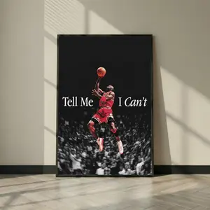 Michael Jordan Tell Me I Cant Poster  Wall Art, Vintage Print for Sports Fans & Home Decor